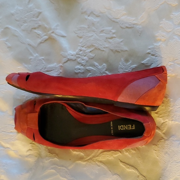 Fendi Pink/Lavender Suede Flats Size 9.5 - Picture 2 of 4